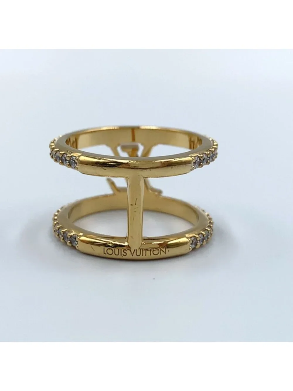 Louis Vuitton LV Iconic Strass Rhinestone Clear Gold Ring